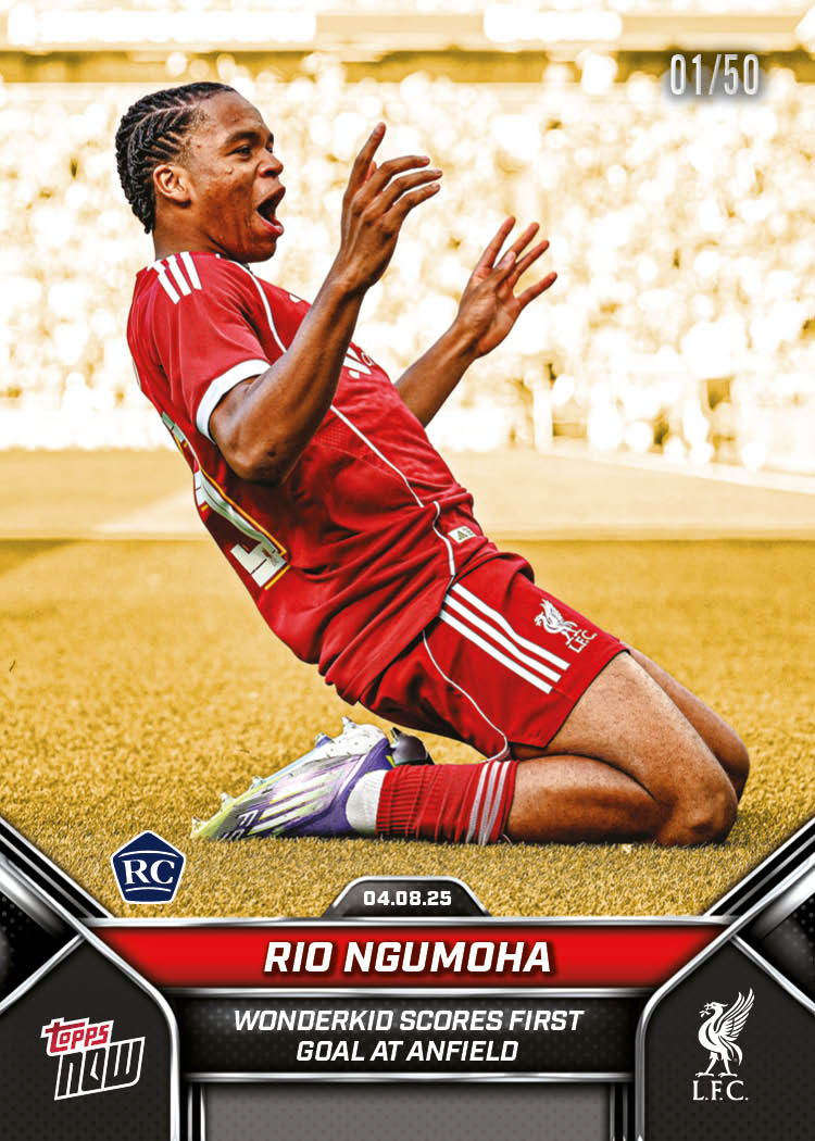 Rio Ngumoha - 2024-25 Liverpool Topps NOW® - Card 3 - PR: 8991