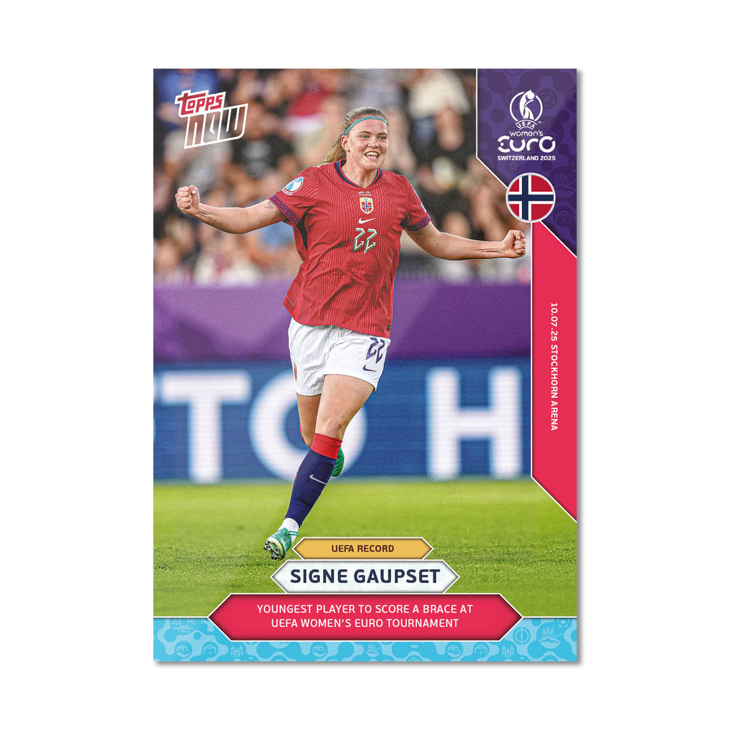 Signe Gaupset - UEFA Women’s EURO 2025™ Topps NOW®  - Card 15 - PR: 198
