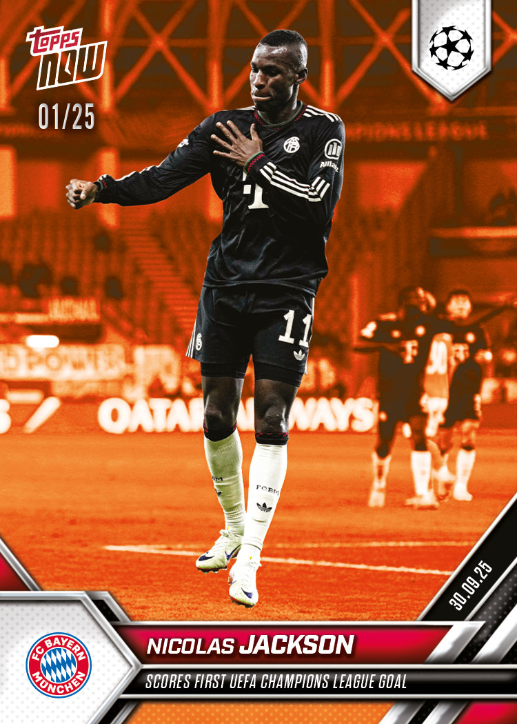 Nicolas Jackson - 2025-26 UCL Topps NOW® - Card 27 - PR: 187