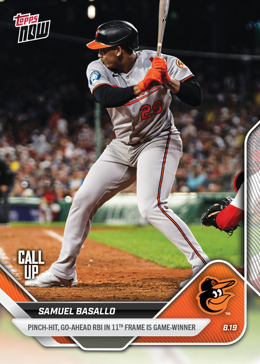 Samuel Basallo - 2025 MLB Topps NOW® - Card 582 - PR: 1246