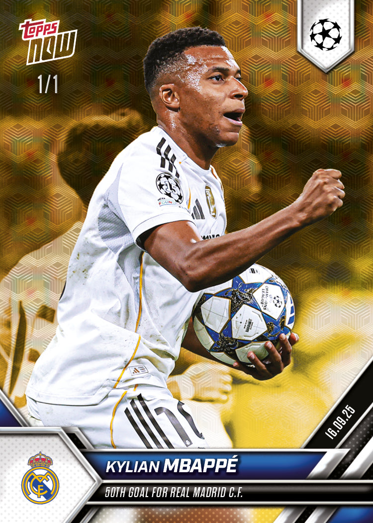 Kylian Mbappé - 2025-26 UCL Topps NOW® Card 8 - PR: 1353