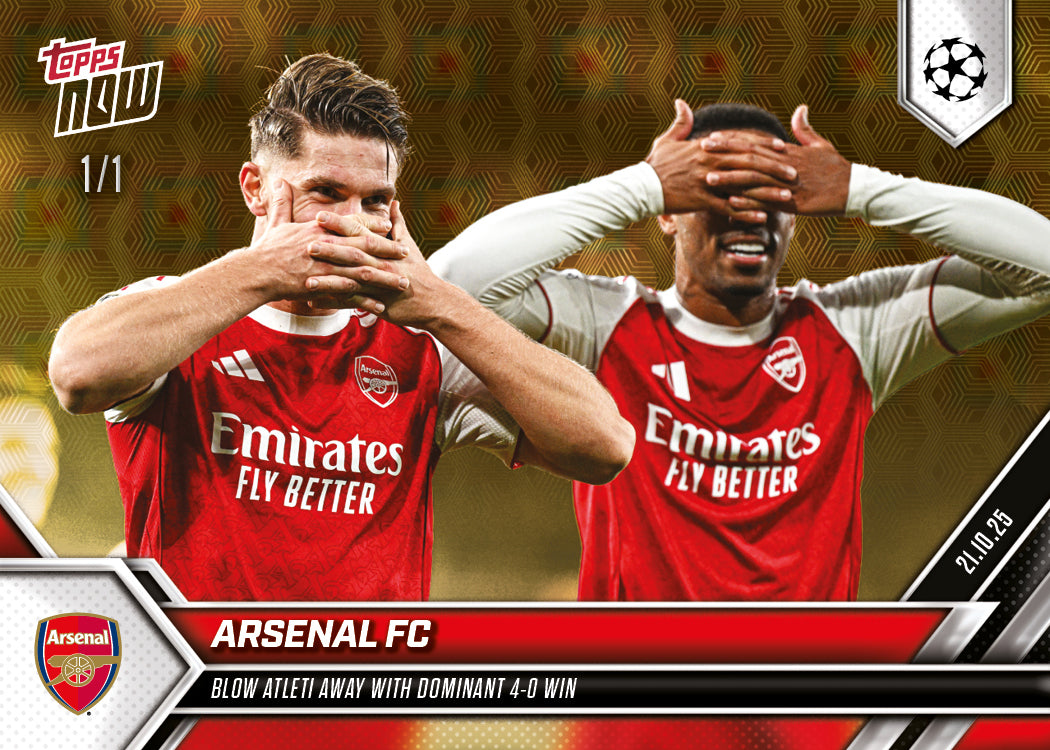 Arsenal FC - 2025-26 UCL Topps NOW® - Card 36 - PR: 1493