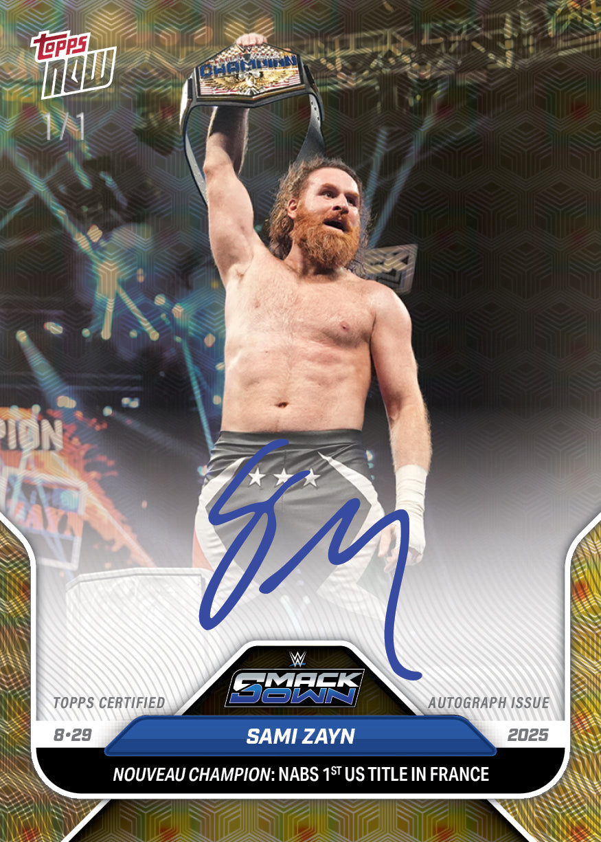 Sami Zayn - 2025 WWE Topps NOW® - Card 90 - LOOK FOR AUTOS - PR: 784