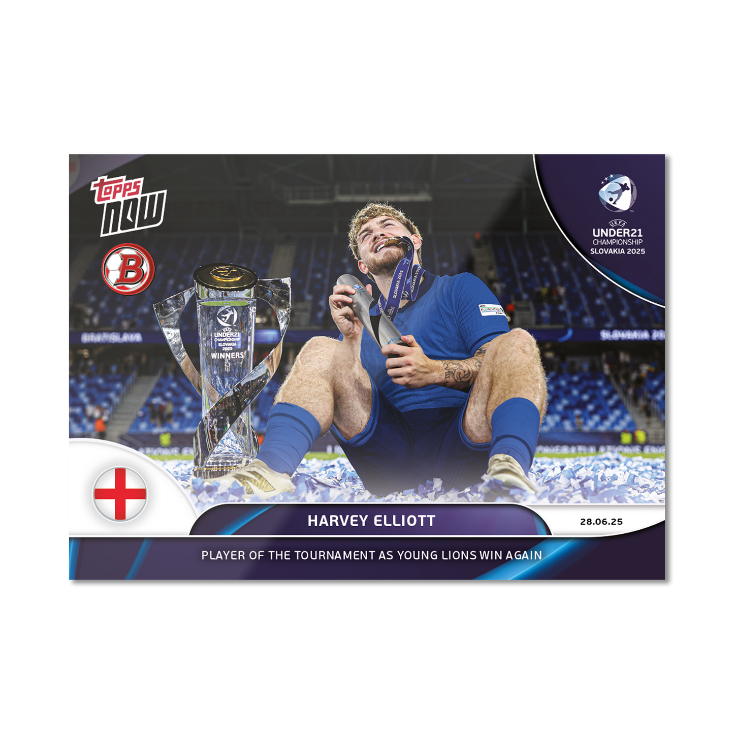 Harvey Elliott - 2025 UEFA Euro U-21 Topps NOW® - Card 12  - PR: 433