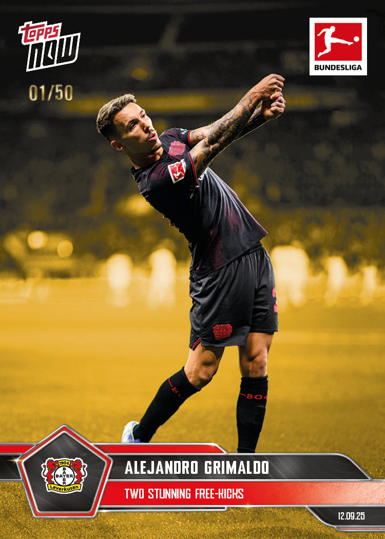 Alejandro Grimaldo - 2025-26 Bundesliga Topps NOW® - Card 17 - PR: 231