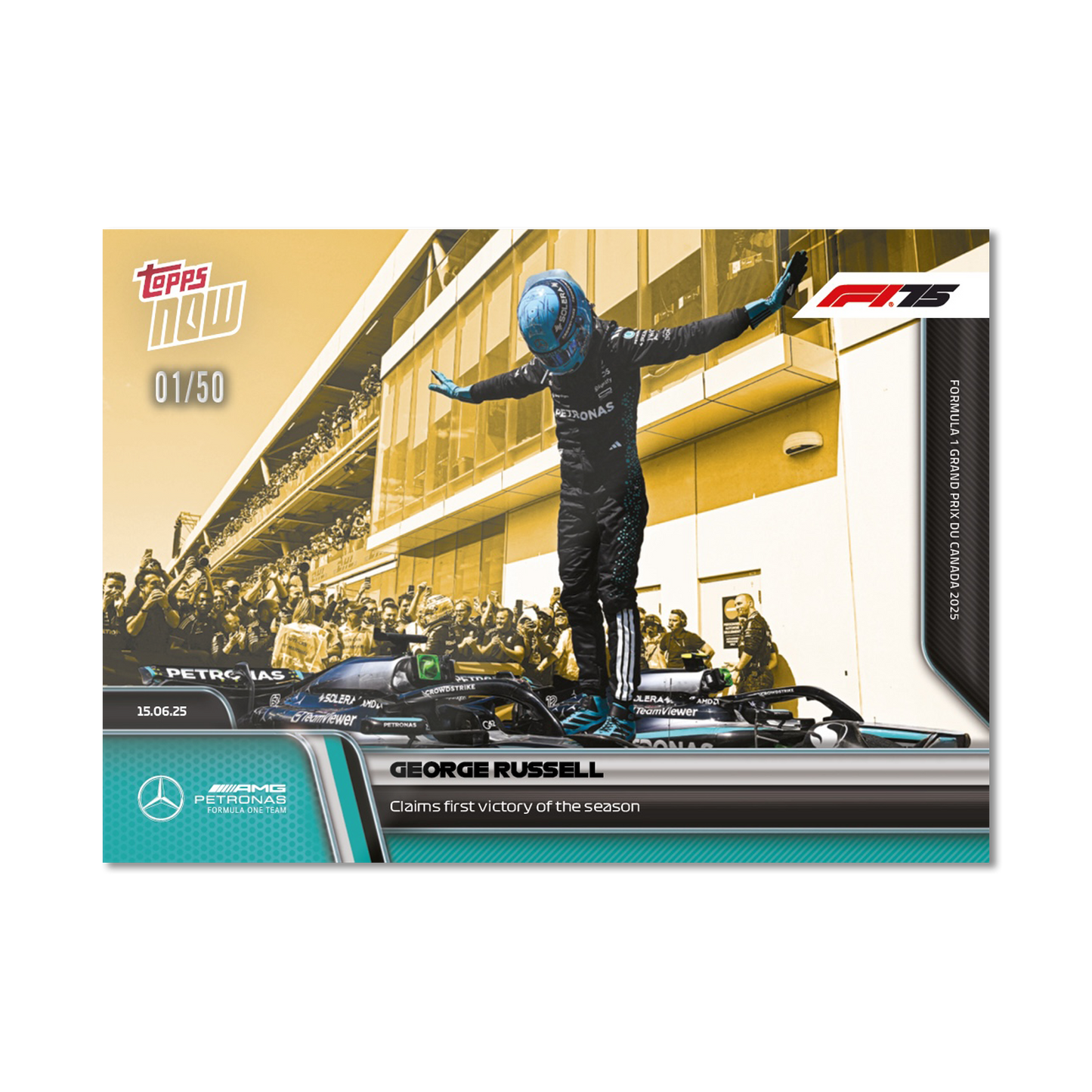 George Russell - 2025 Formula 1® Topps NOW® - Card 44 - PR: 1925