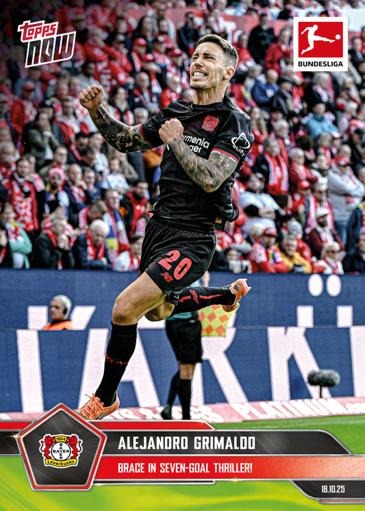 Alejandro Grimaldo - 2025-26 Bundesliga Topps NOW® - Card 42 - PR: 115