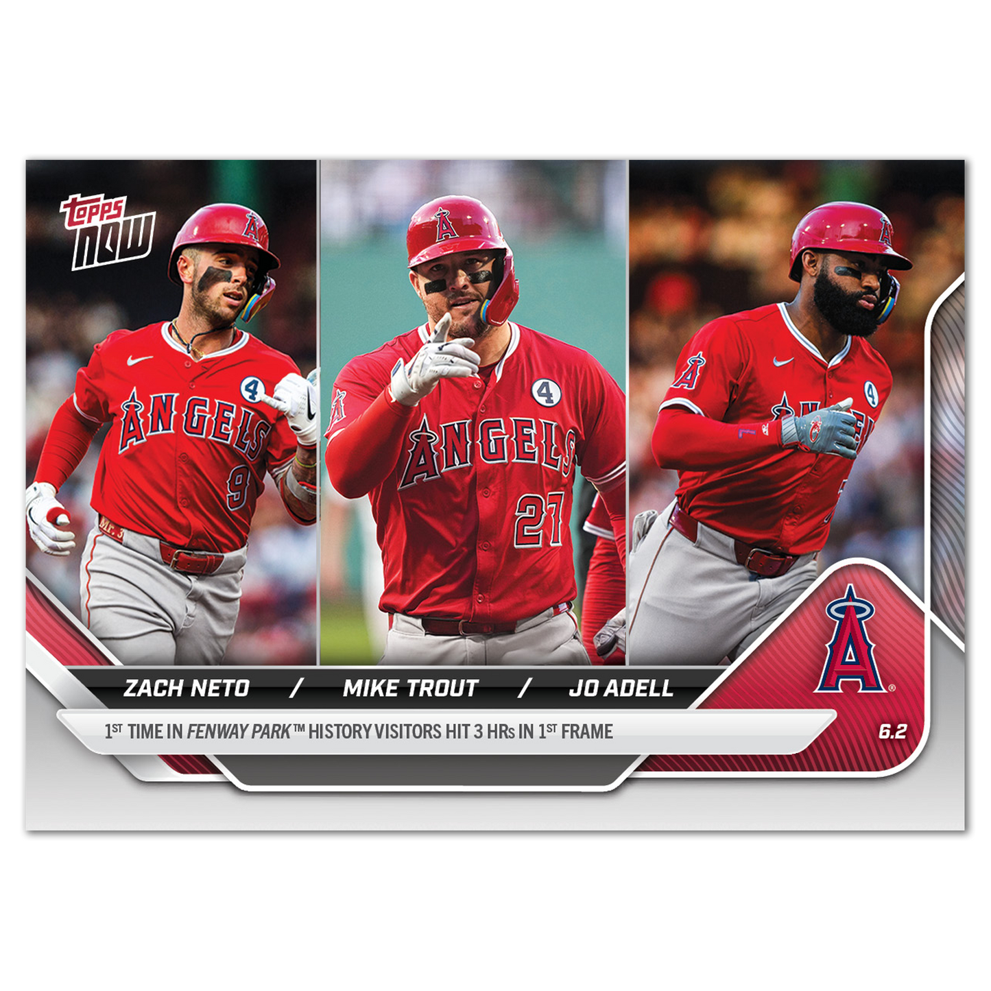 Zach Neto / Mike Trout / Jo Adell - 2025 MLB Topps NOW® - Card 249 - PR: 1392