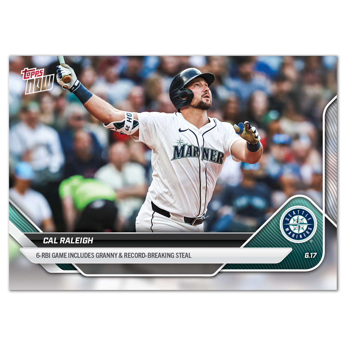 Cal Raleigh - 2025 MLB Topps NOW® - Card 312 - PR: 1104