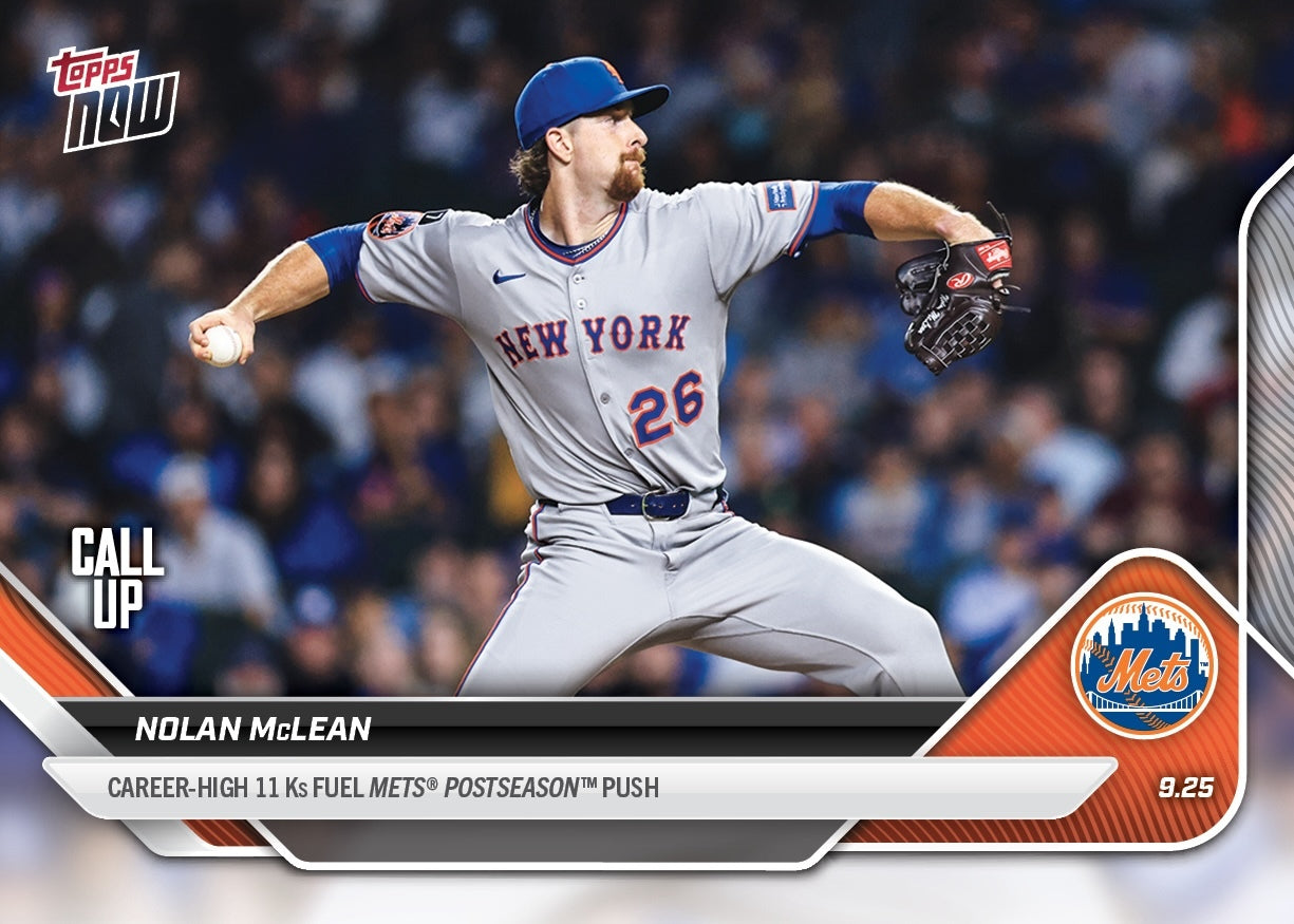 Nolan McLean - 2025 MLB Topps NOW® - Card 771 - PR: 1344