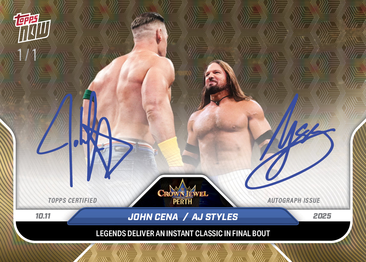 John Cena / AJ Styles - 2025 WWE Topps NOW® - Card 107 - PR: 2226