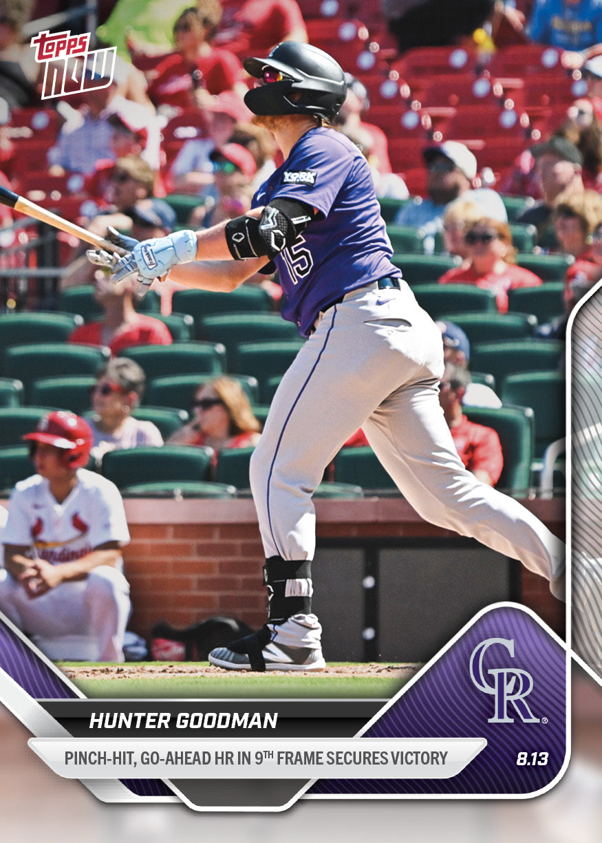 Hunter Goodman - 2025 MLB Topps NOW® - Card 554 - PR: 279