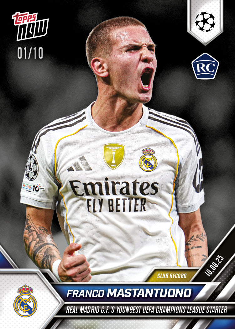 Franco Mastantuono - 2025-26 UCL Topps NOW® Card 7 - PR: 4205