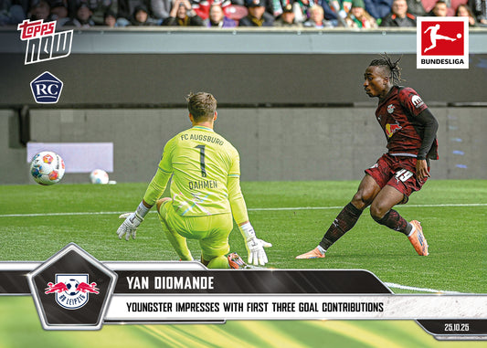 Yan Diomande - 2025-26 Bundesliga Topps NOW® - Card 49 - PR: 783