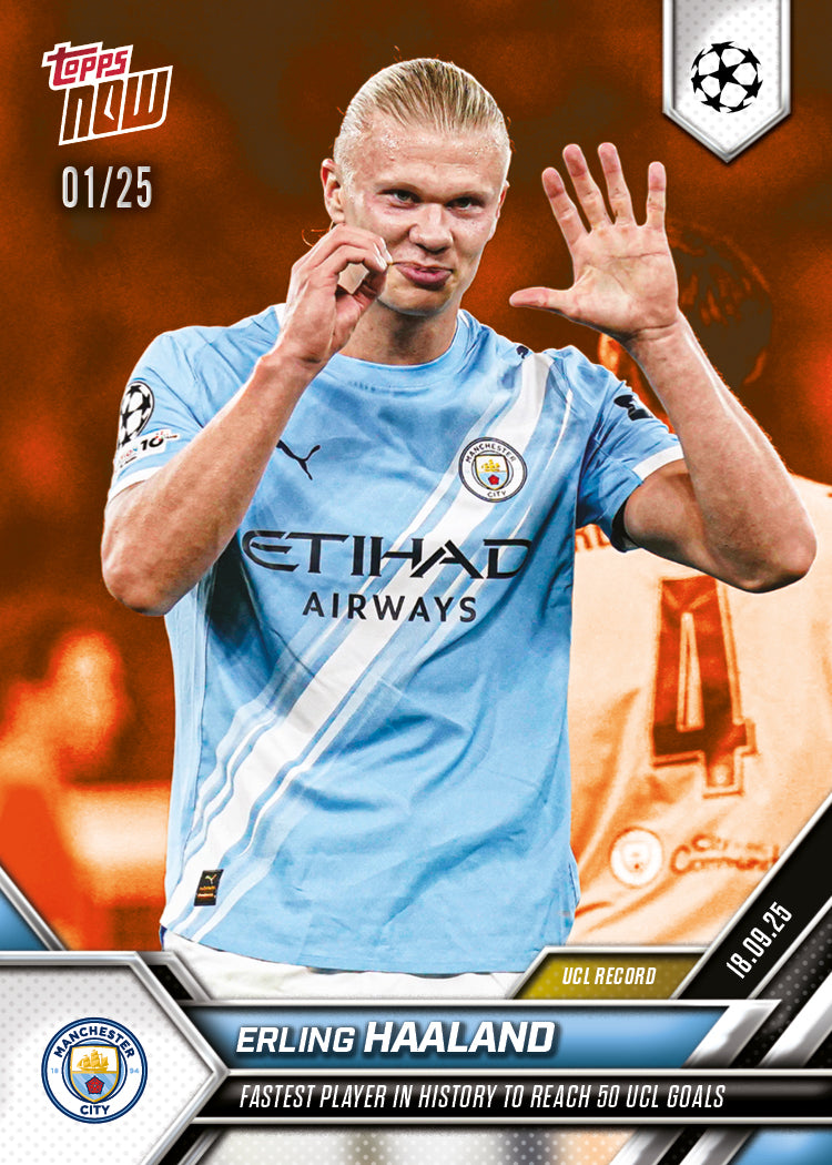 Erling Haaland - 2025-26 UCL Topps NOW® - Card 20 - LOOK FOR AUTO - PR: 2266
