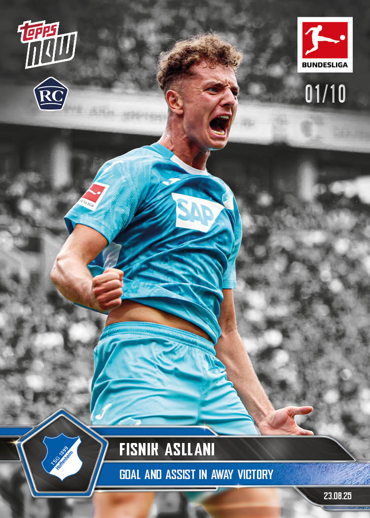 Fisnik Asllani - 2025-26 Bundesliga Topps NOW® - Card 10 - PR: 348