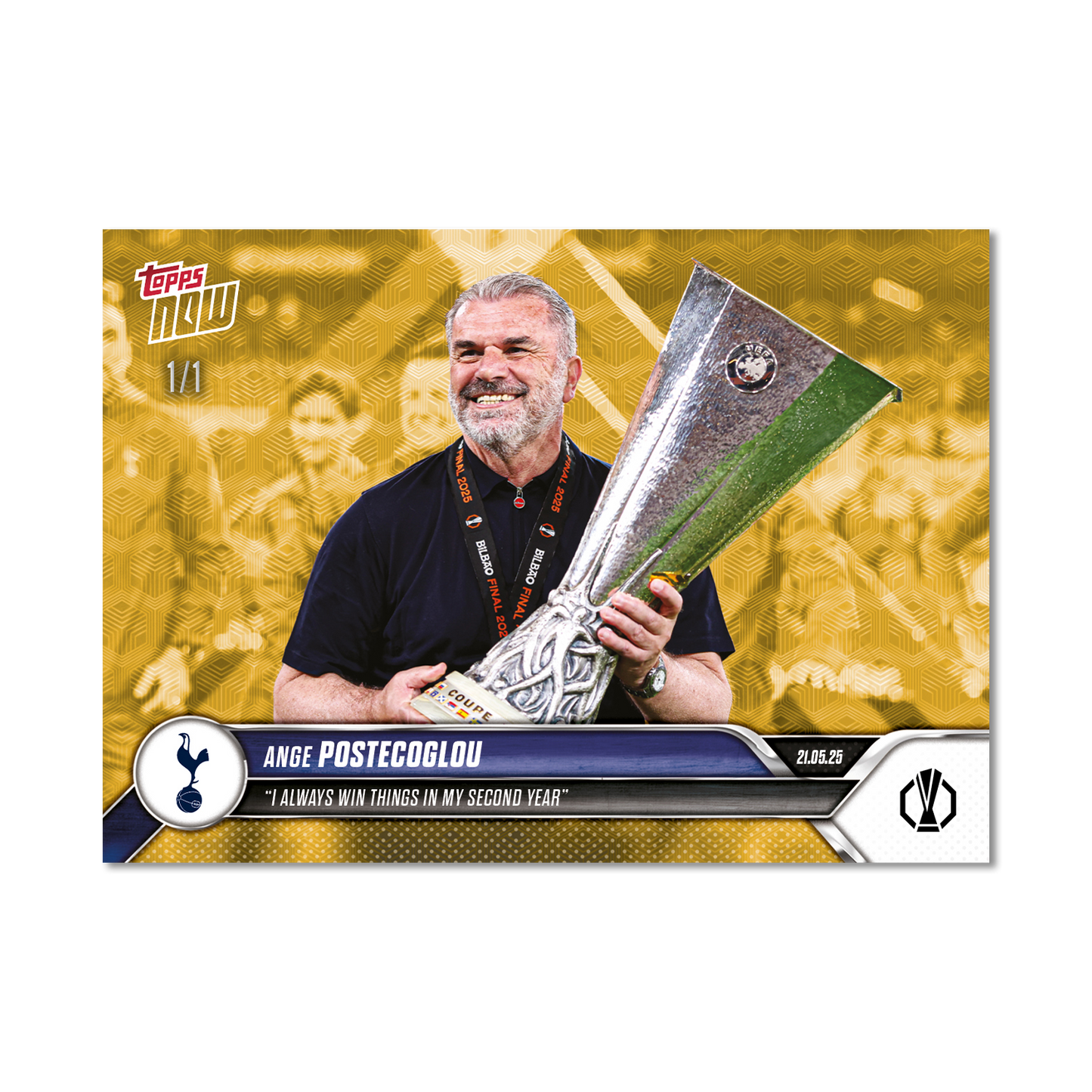 Ange Postecoglou - 2024-25 UEL Topps NOW® Card 35 - LOOK FOR RELIC - PR: 1765