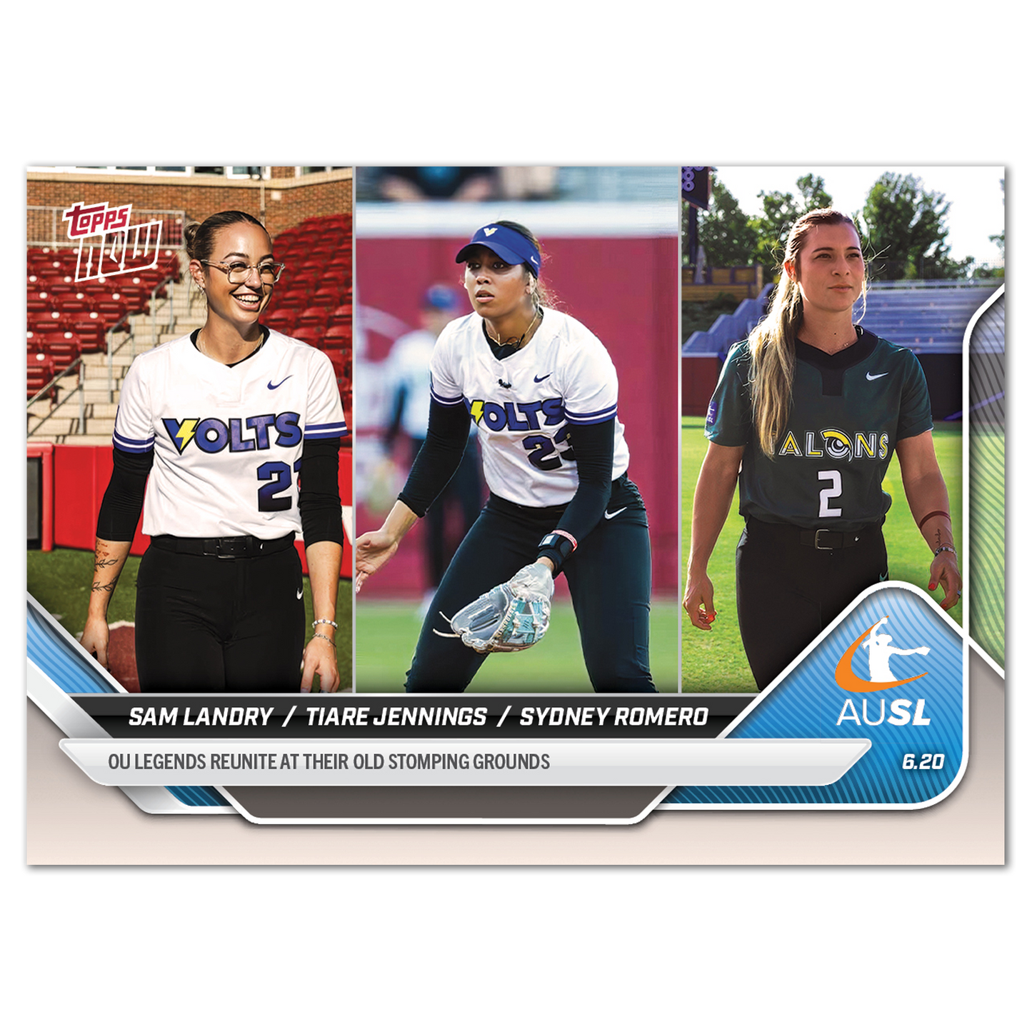 Sam Landry / Tiare Jennings / Sydney Romero - 2025 AUSL Topps NOW® - Card 10 - LOOK FOR AUTO - PR: 1564