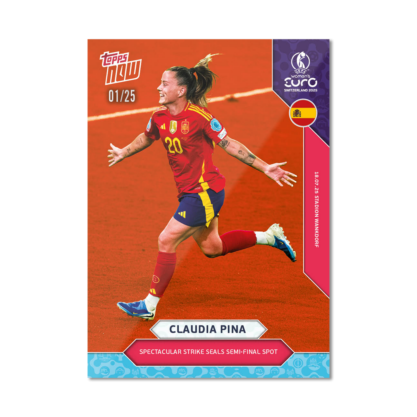 Claudia Pina - UEFA Women’s EURO 2025™ Topps NOW®  - Card 23 - PR: 348