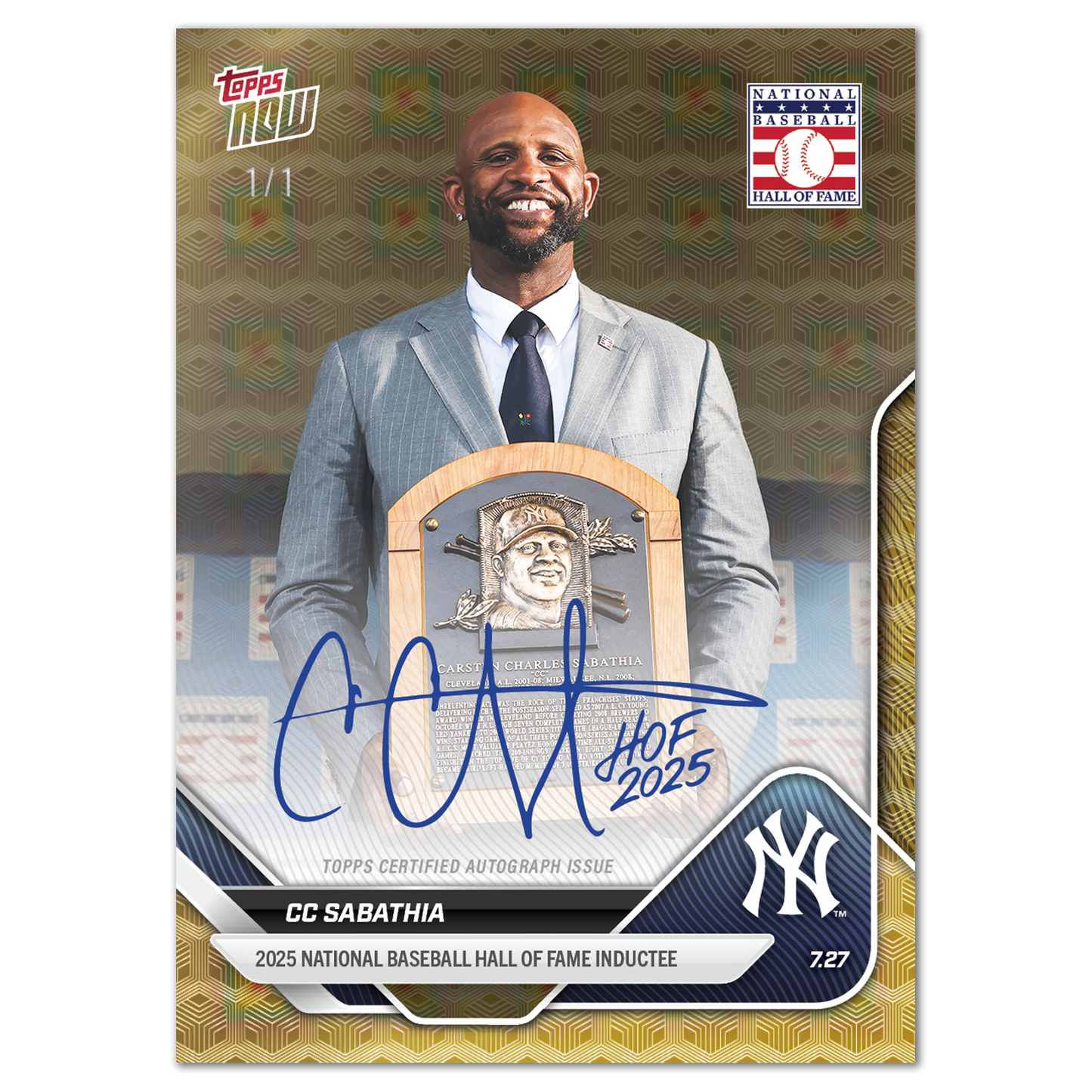 CC Sabathia - 2025 MLB Topps NOW® - Card 473 - LOOK FOR AUTOS - PR: 2144