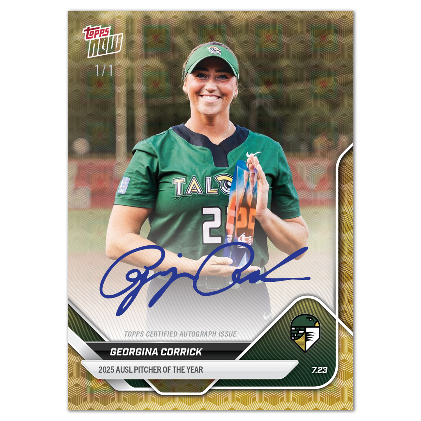 Georgina Corrick - 2025 AUSL Topps NOW® - Card 26 - LOOK FOR AUTOS - PR: 829