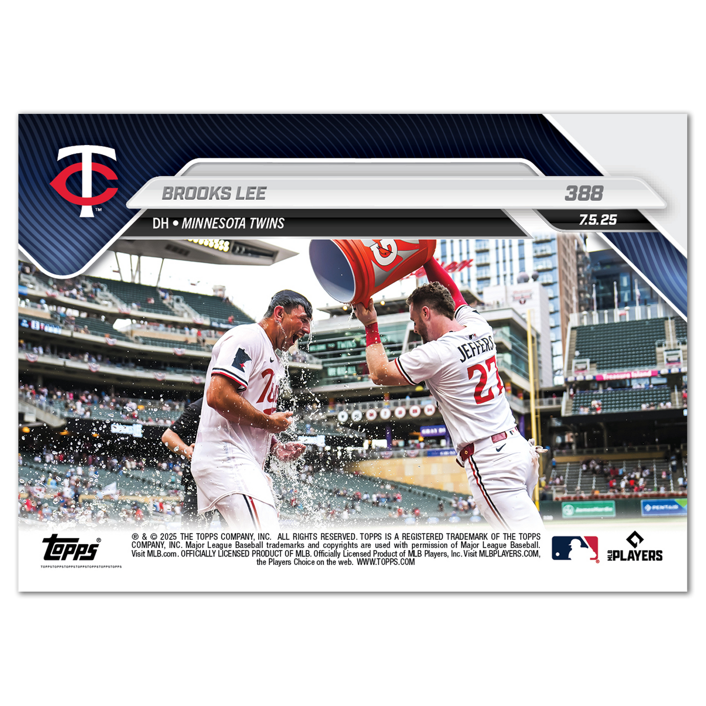 Brooks Lee - 2025 MLB Topps NOW® - Card 388  - PR: 710