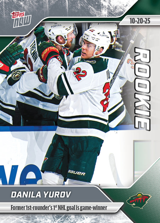Danila Yurov - 2025-26 NHL Topps NOW® - Sticker # 13 Pack - PR: 190