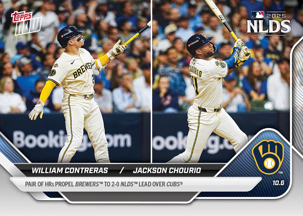 William Contreras / Jackson Chourio - 2025 MLB Topps NOW® - Card 835 - PR: 1001