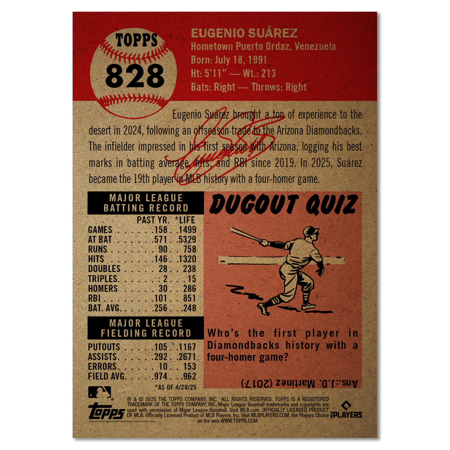 Eugenio Suárez - MLB Living Set® - Card 828 - PR: 1107