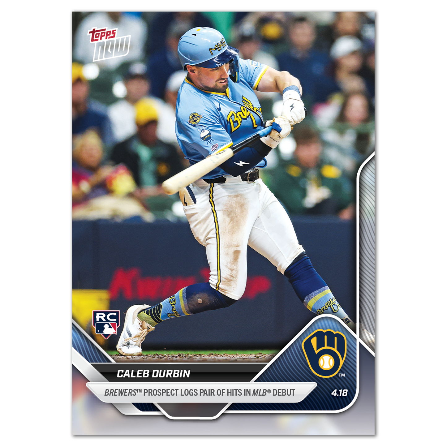 Caleb Durbin - 2025 MLB Topps NOW® - Card 85 - PR: 999