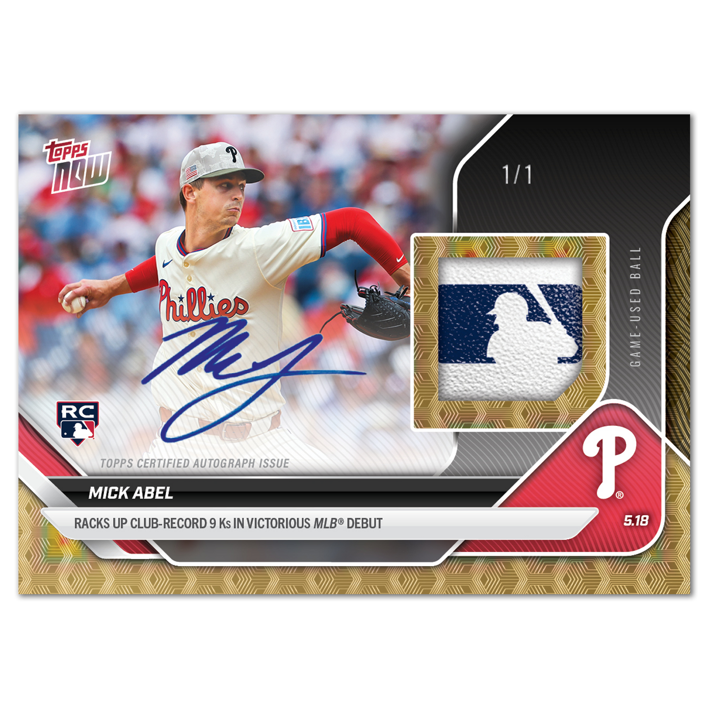 Mick Abel - 2025 MLB Topps NOW® - Card 194 - LOOK FOR AUTO-RELICS - PR: 6596