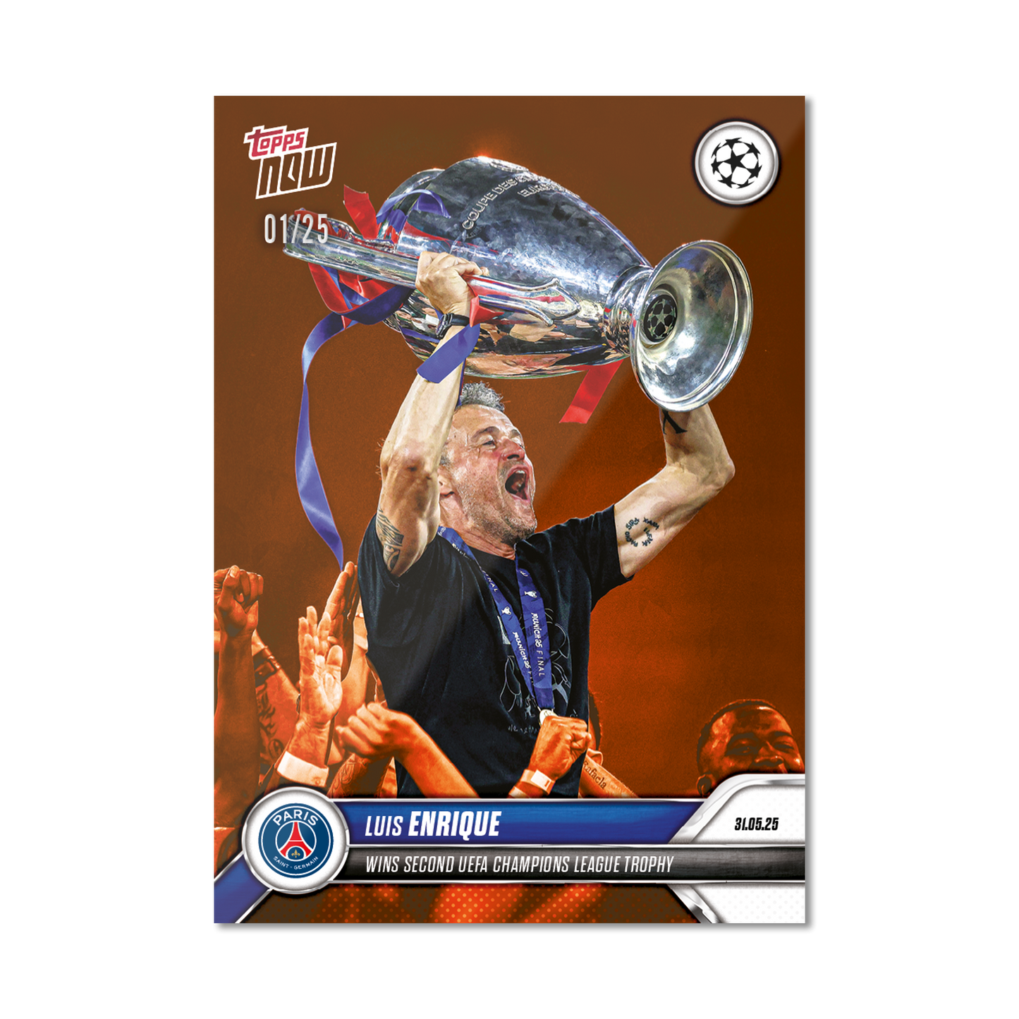 Luis Enrique - 2024-25 UCL Topps NOW® - Card 161 - LOOK FOR AUTO - PR: 1221