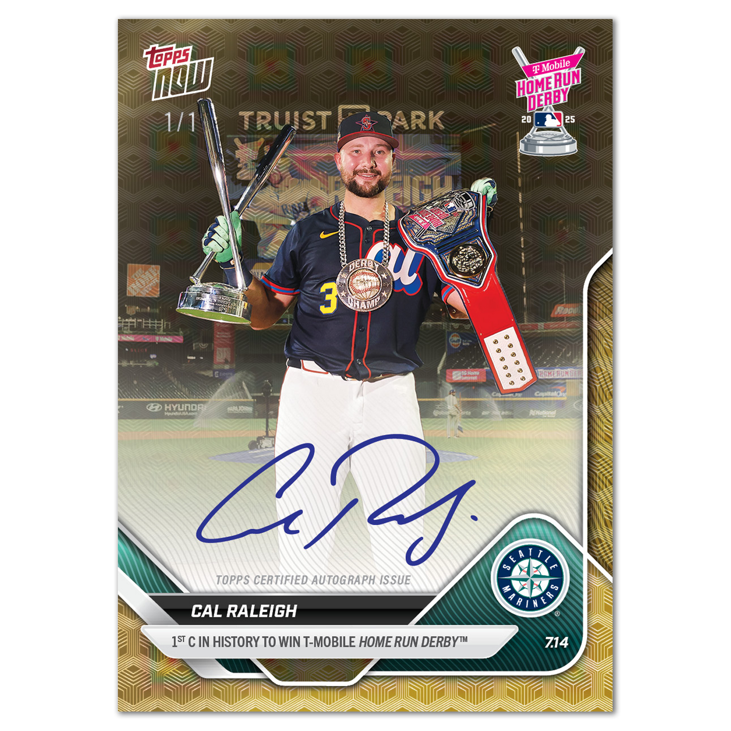 Cal Raleigh - 2025 MLB Topps NOW® - Card 427 - LOOK FOR AUTOS - PR: 17,635