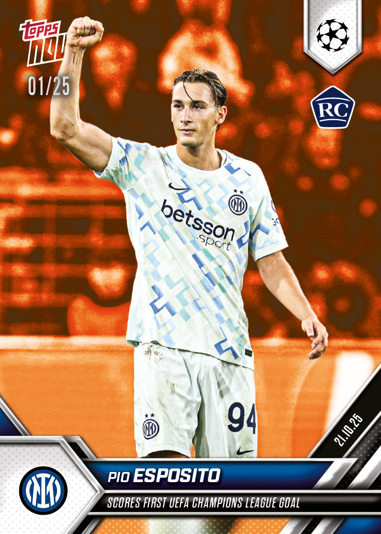 Pio Esposito - 2025-26 UCL Topps NOW® - Card 34 - PR: 958