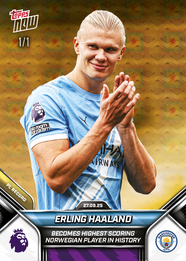 Erling Haaland - 2025-26 Premier League Topps NOW® - Card 27 - PR: 1315