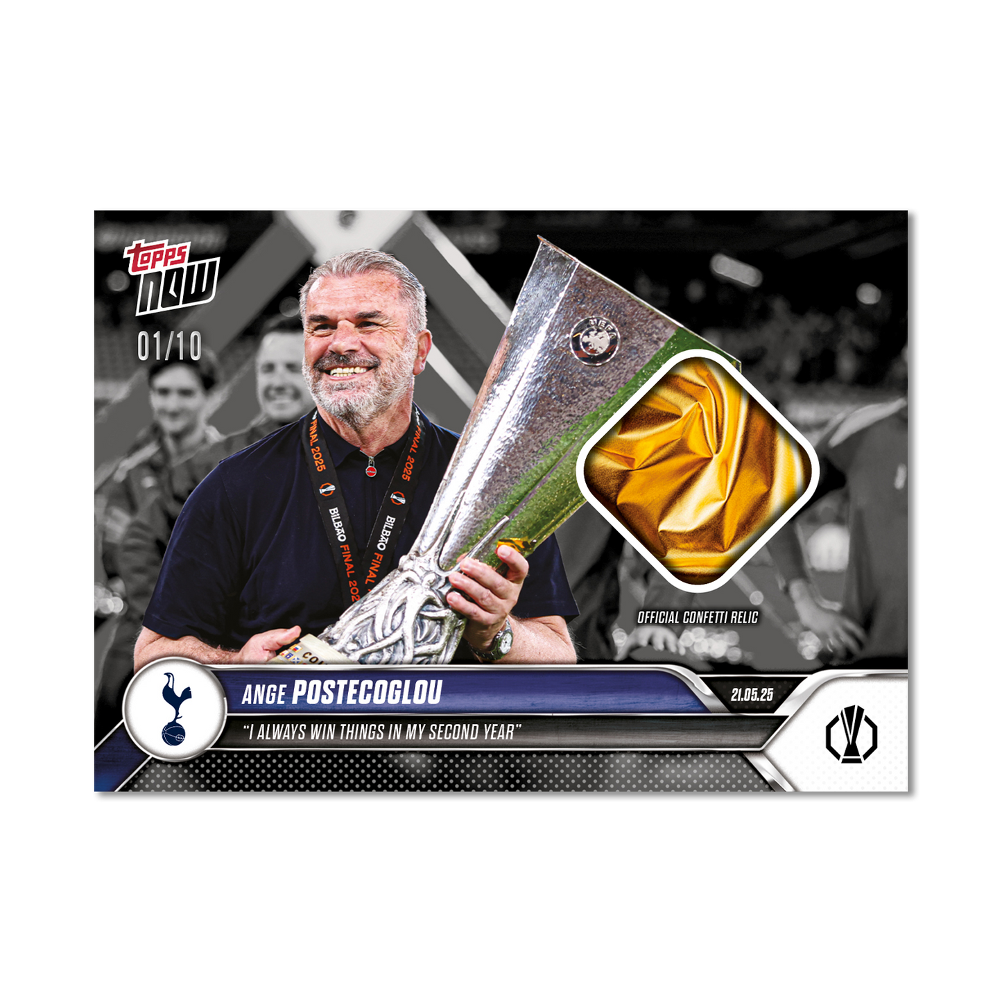 Ange Postecoglou - 2024-25 UEL Topps NOW® Card 35 - LOOK FOR RELIC - PR: 1765