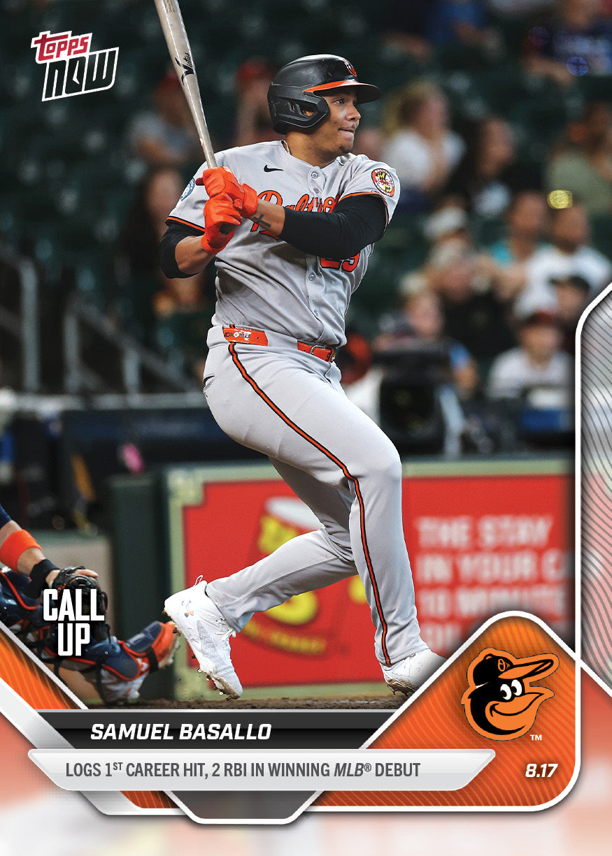 Samuel Basallo - 2025 MLB Topps NOW® - Card 566 - PR: 3877