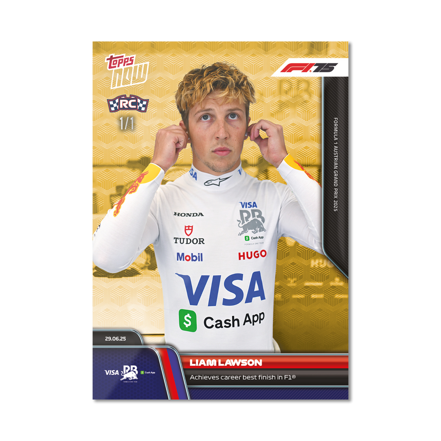 Liam Lawson - 2025 Formula 1® Topps NOW® - Card 49 - PR: 798