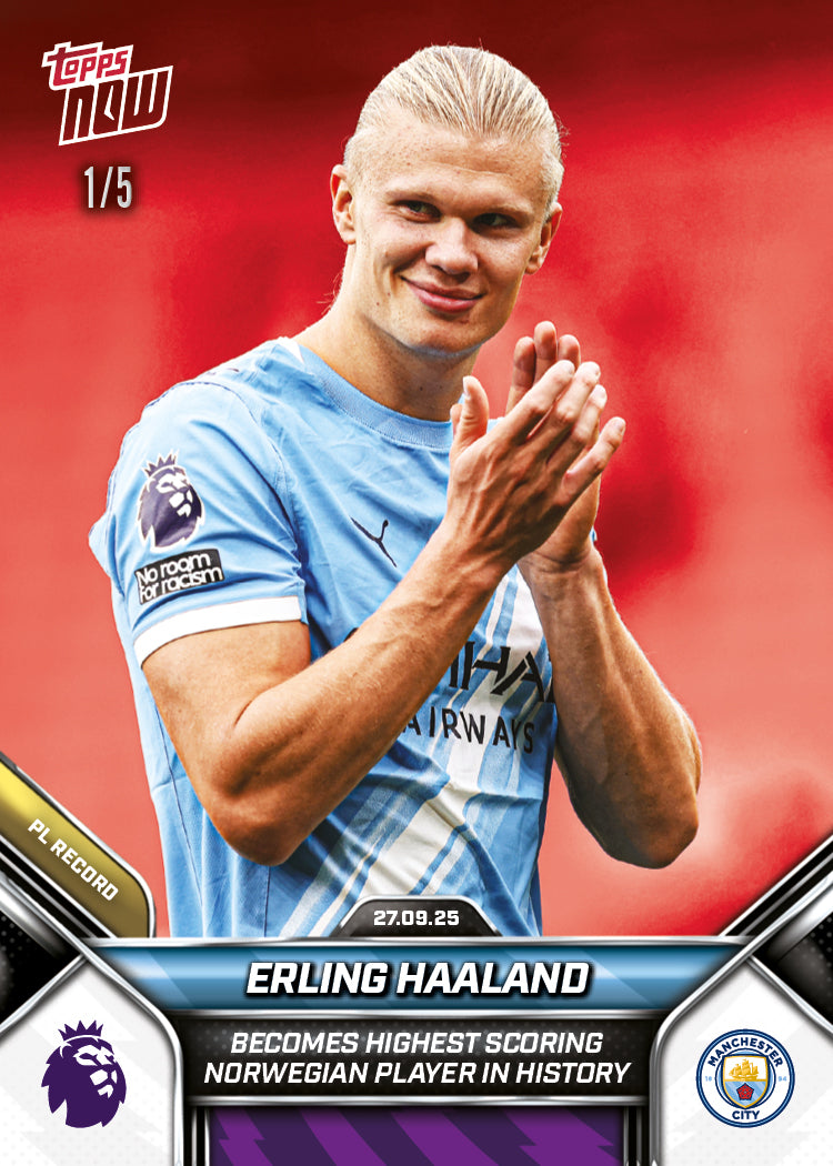 Erling Haaland - 2025-26 Premier League Topps NOW® - Card 27 - PR: 1315
