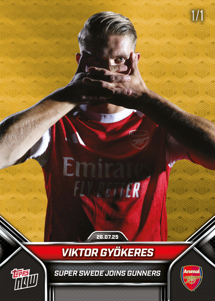 Viktor Gyökeres - 2025 Arsenal FC Topps NOW® - Card 2 - PR: 2605