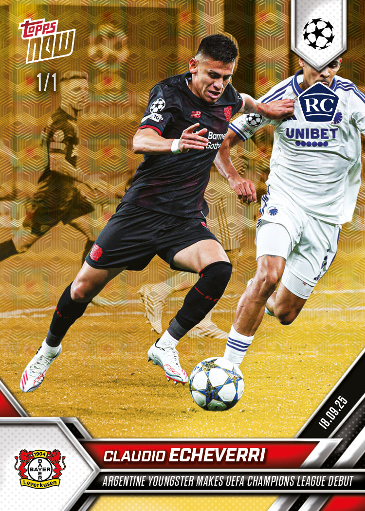 Claudio Echeverri - 2025-26 UCL Topps NOW® - Card 22 - PR: 846