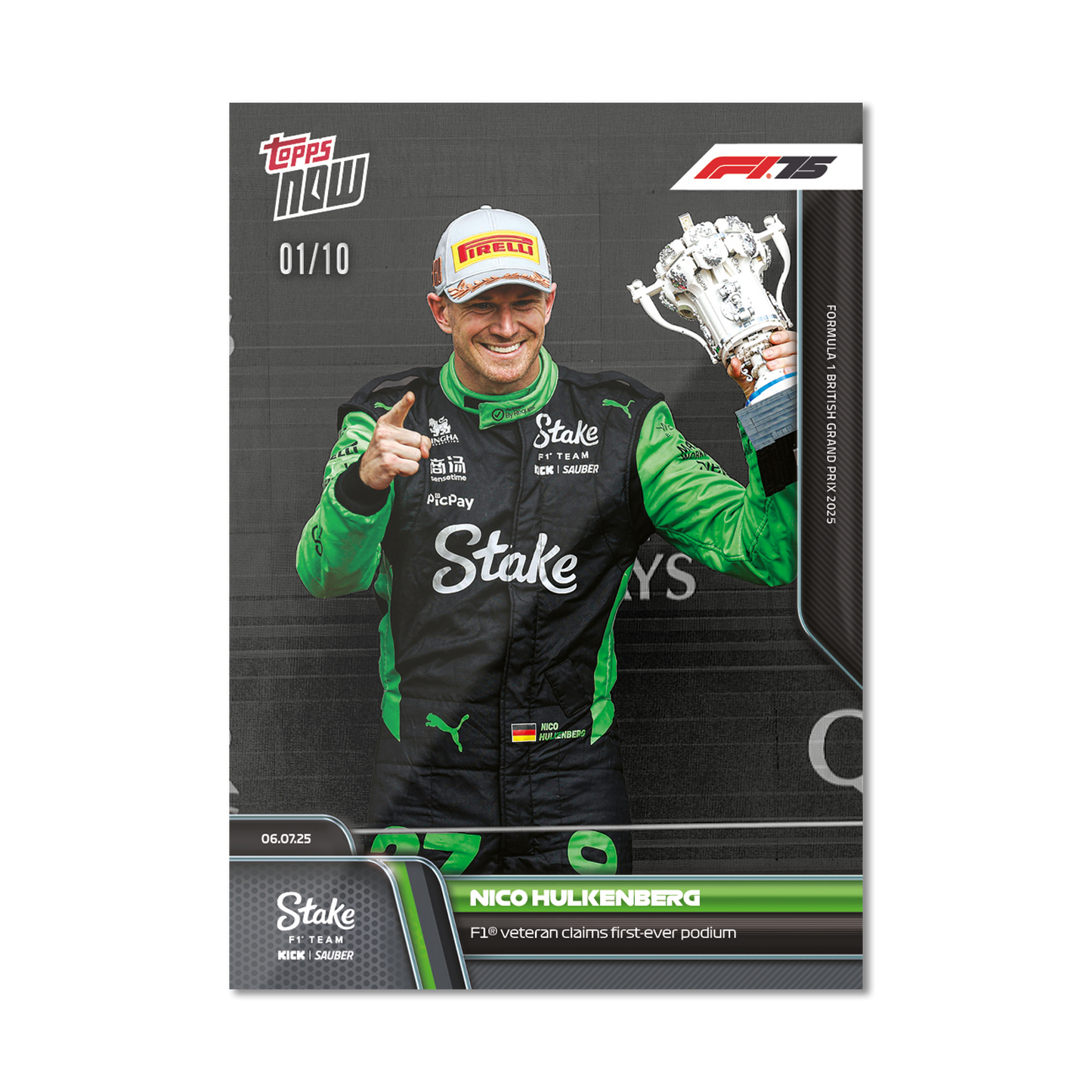 Nico Hulkenberg - 2025 Formula 1® Topps NOW® - Card 51 - PR: 4055