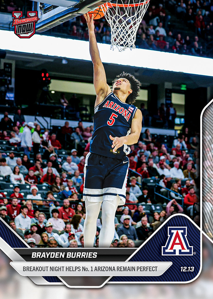 Brayden Burries - 2025-26 Bowman U NOW® Basketball - Card 32 - PR: 529