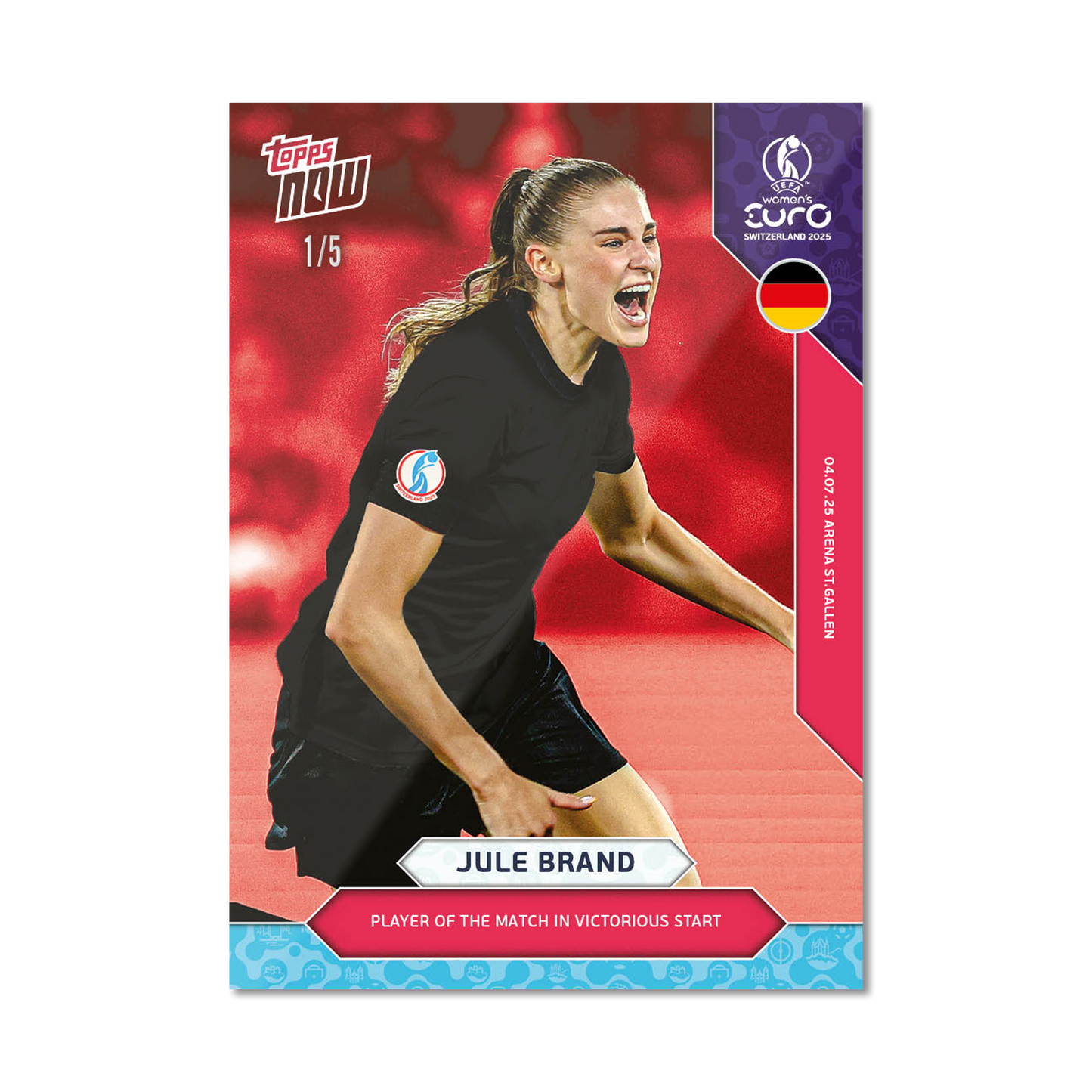 Jule Brand - UEFA Women’s EURO 2025™ Topps NOW® - Card 5 - PR: 278