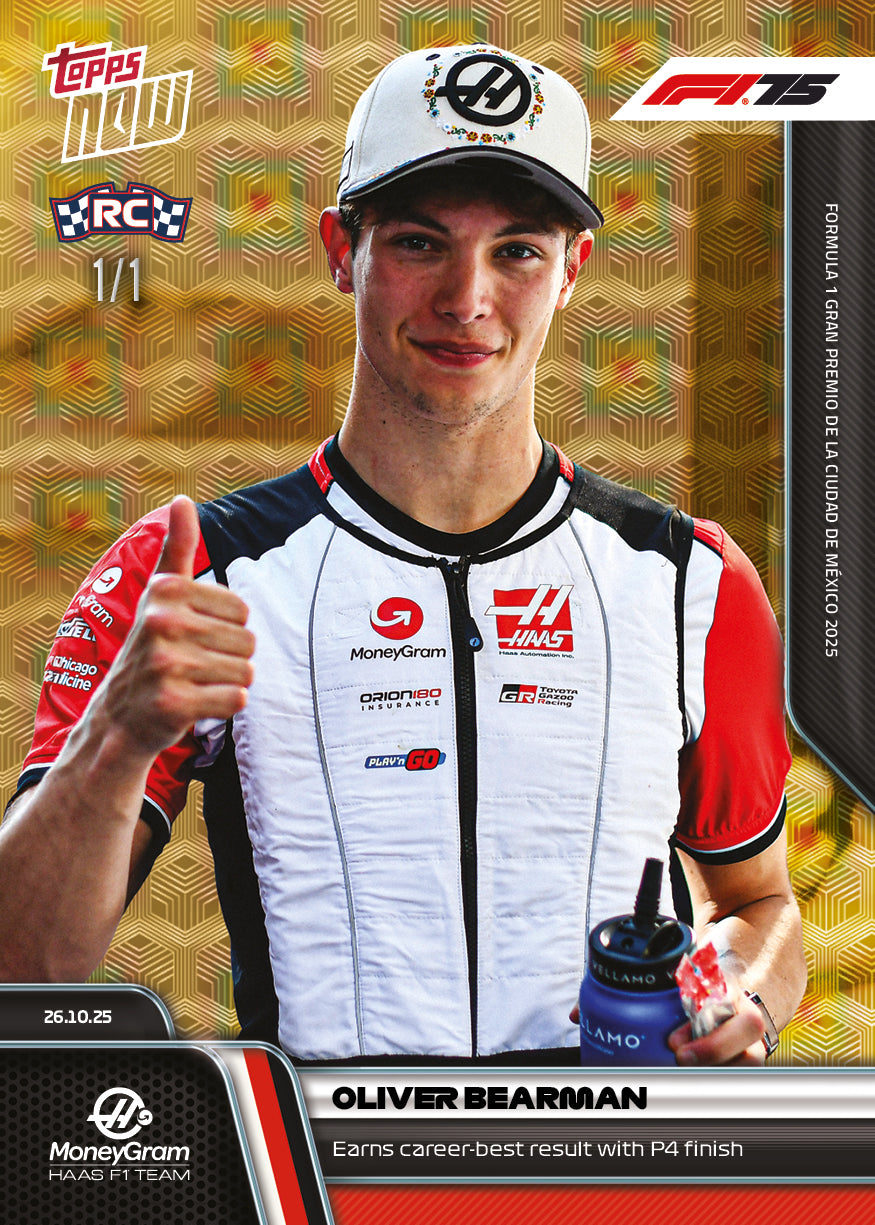 Oliver Bearman - 2025 Formula 1® Topps NOW® - Card 73 - PR: 2305