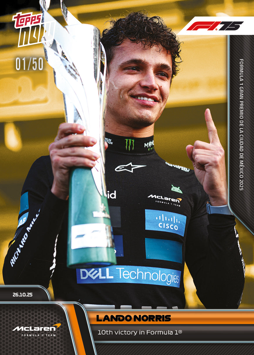 Lando Norris - 2025 Formula 1® Topps NOW® - Card 72 - PR: 4039