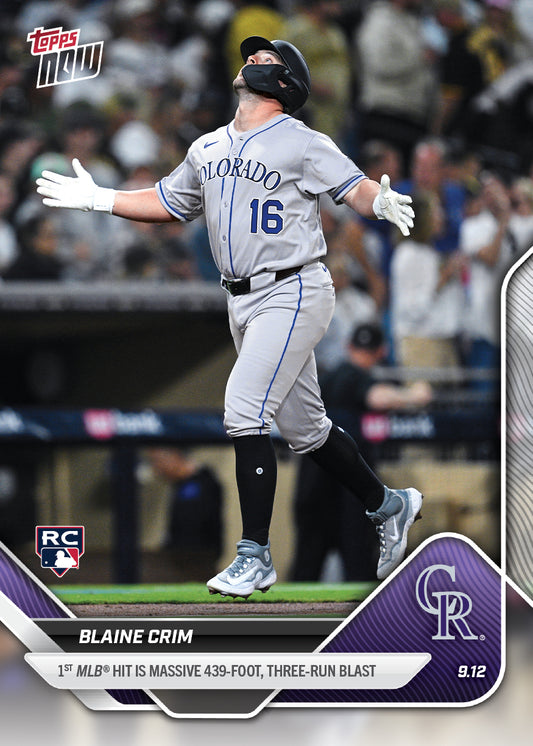 Blaine Crim - 2025 MLB Topps NOW® - Card 700 - PR: 624