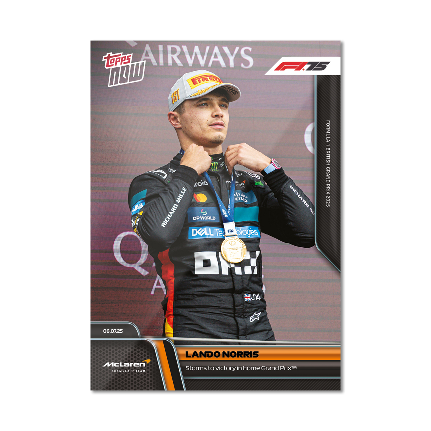Lando Norris - 2025 Formula 1® Topps NOW® - Card 50 - PR: 4282