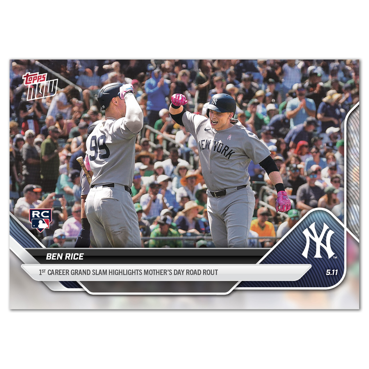 Ben Rice - 2025 MLB Topps NOW® - Card 168 - PR: 1713