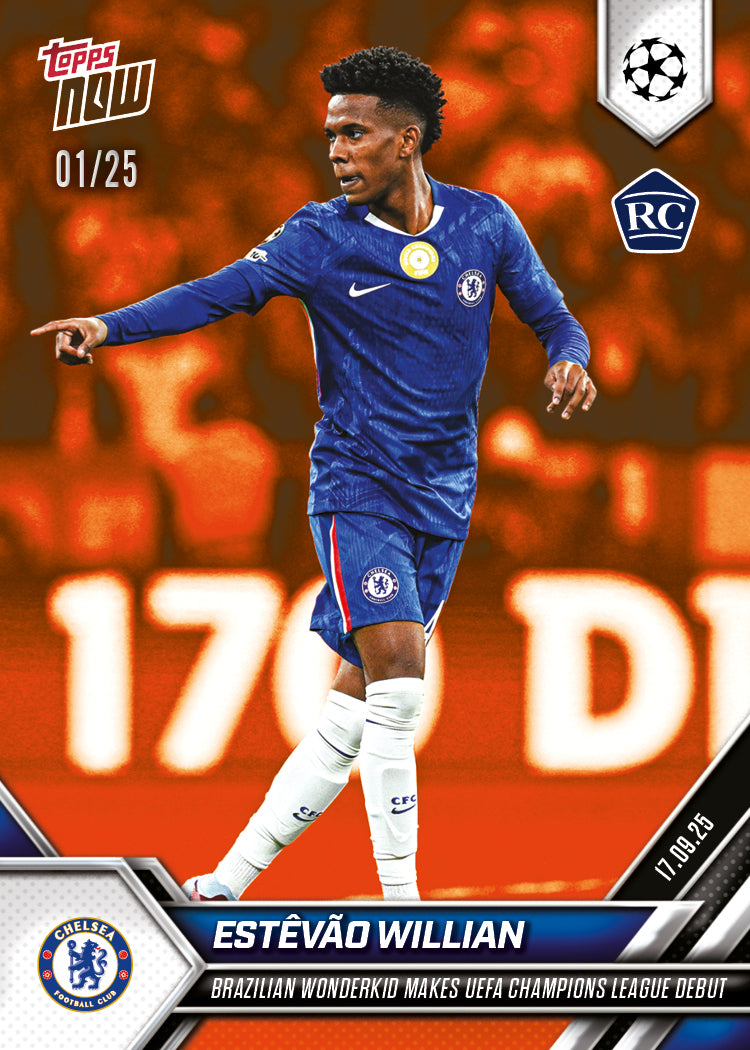 Estêvão - 2025-26 UCL Topps NOW® - Card 18 - PR: 2194